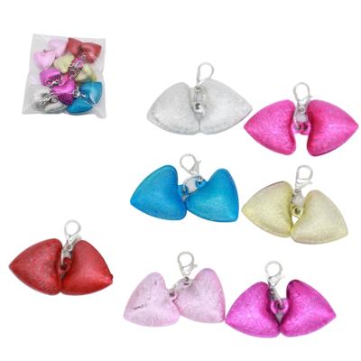 China DIY Color Love Chime Jingle Key Chain Jewelry Pendant Heart Shaped Key Pendant Bag Key Chain for sale