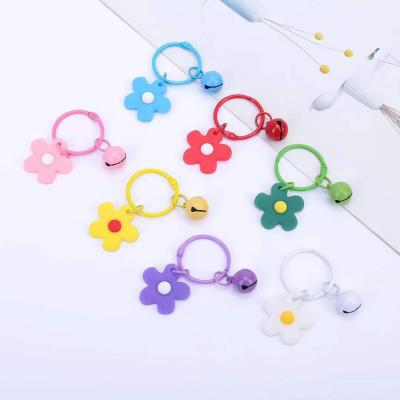 China Small Heart Bell Candy Color PVC Bell Key Chain Clothing Bag Accessories Children's Toys Girl Heart Pendant Metal Gift for sale