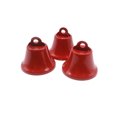 China Open Lacquered Red Metal Bells Christmas Tree Holiday Decorations DIY Accessories Santa Swing Chime Jingles 26mm for sale