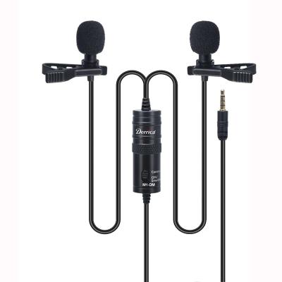 China M1-MD Lavalier Microphone M1-MD Dual Professional Microphone Lavaliers Audio Recording Interview Clip Stereo Mic For Nikon Canon DSLR for sale