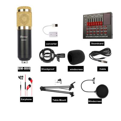 China Shock Mount Live Streaming Microphone Set BM-800 with V8-Plus Sound Card for sale