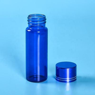 China Laboratory speciality cobalt blue glass water bottle With Beautiful Logo Printing for sale