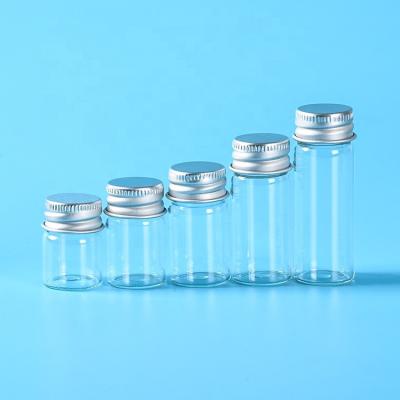 China Huagui Custom factory price aluminum screw cap glass bottle with aluminum lid vials for sale