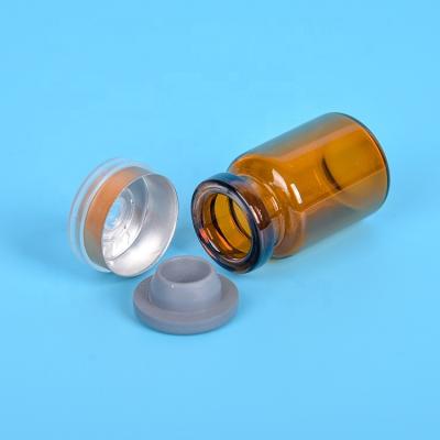 China Custom 5ml amber mini glass penicillin medicine bottle with Fip Of Cap glass bottle for sale