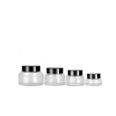 China 30g Transparent Black Orange Green Sloping Shoulder Cream Bottle Day  Night Cream  Glass Eye Cream bottle for sale