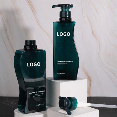 China 520ml New design PETG OEM Plastic Cosmetic Bottle Pump cap For Body wash and Shampoo  lotion packaging Bottle for sale