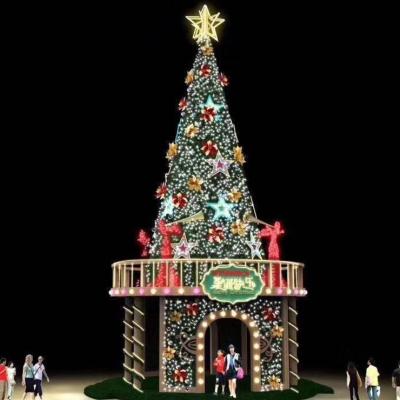 China Mall Square Outdoor Yard Giant Christmas Tree Decoration 10ft 20ft 30ft 40ft Large KG Deco Christmas Tree With Light for sale