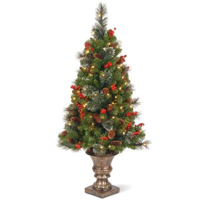 China Hot Durable 2021 LED Advanced Lights Decoration Tree 1.2m Christmas Tree With Pine Cones Berries for sale