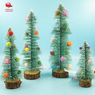 China Mini Tabletop Christmas Tree Small Pine Needle Snowy Christmas Sisal Trees Christamas Decoration KangGang Christmas Decoration 2022 New for sale