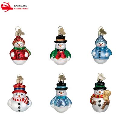 China KangGang Christmas Shape/Color/Size Christmas Tree Decoration Customized Glass Pendant Painted Christmas Glass Ornaments for sale