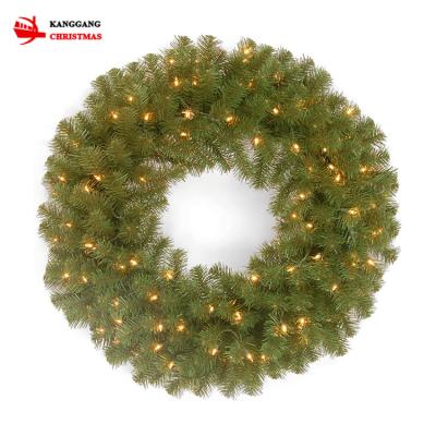 China Fashionable Luxury Custom Wholesale Christmas Decoration Supplies PVC Solid Color Material Lighted Artificial Garland for sale