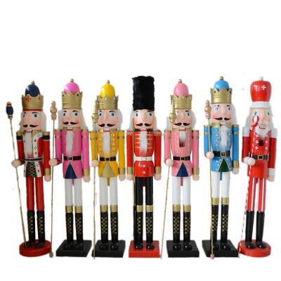 China Factory Direct Sale 120cm Solid Wood Nutcracker Shop Showroom Christmas Kanggang Christmas Nutcracker Home Outdoor Ornament for sale