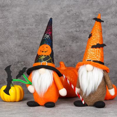 China New Festival Stuff Style Halloween Decoration Cloth Doll Pumpkin Body White Beard Candy Halloween Doll for sale