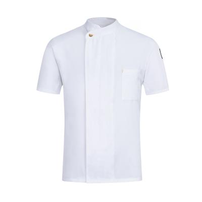 China restaurant & bar restaurant & Solid Color Wholesale Chef Short Sleeve Bar Summer Catering Uniform Summer Unisex Chef Uniforms for sale