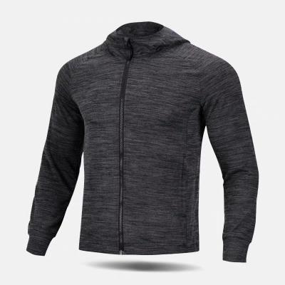 China Latest Arrival 100% Long Sleeve Fitness Training Mens Hoodies Turtle Neck Wholesale Anti Shrink Polyester Full Zipper With Hooded for sale