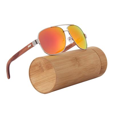 China Fashion Sunglasses Polarized Wooden Temple Sun Glasses Metal Hinge Sun Glasses for sale