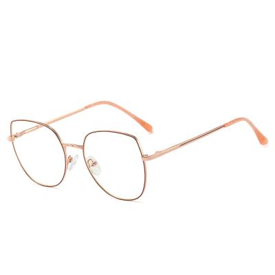 China Blue Metal Frame Acetate Glasses Optical Light Blocking Glasses Eye Glasses Frame Shade Trendy Glasses for sale