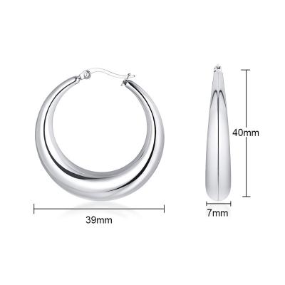 China Wholesale Women's Casual/Sporty Porcelain Stainless Steel Hoop Earrings for sale