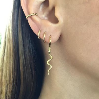 China Boho & Minimalist Snake Circle Earrings, Tasty Snake Earrings, Snake Jewelry Huggie Circles for sale