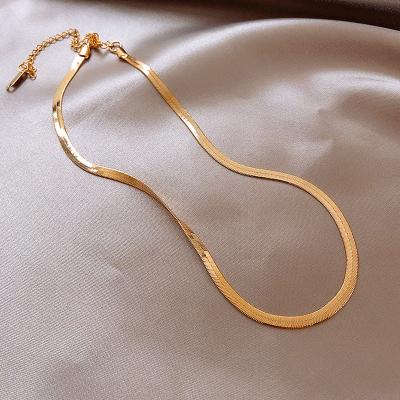 China Casual/Trendy/Simply 18K Gold/Simply 18K Gold Snake Chain Snake Chain Fishbone Necklace for sale