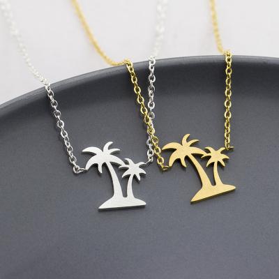 China Beach Coconut Tree Necklace Gold Jewelry Casual/Trendy/Simply Tropical Style Necklace For Vacation for sale