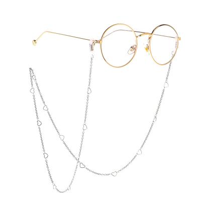 China Gift Party Stainless Steel Heart Charm Chain Sunglass Glass Necklace Glasses Chain Hanger for sale