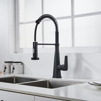 China New Arrival Modern Design Thermostatic Faucets Black Pull Down 2 Way Sprayer Kitchen Sink Mixer Commercial Water Faucet Brass for sale