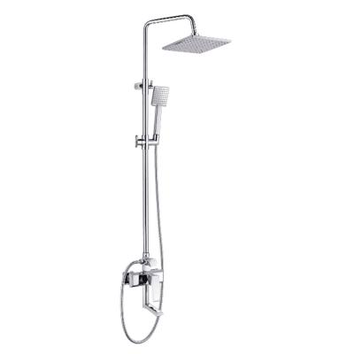 China Wholesale With Slide Bar Chrome Square Shower Set, Good Quality Shower Set, Cheap Rain Shower Set for sale