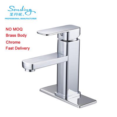 China Professional Manufacturer Metered Single Hole Faucets Deck Mounted Square Vanity Basin Faucet Mixer Taps for sale