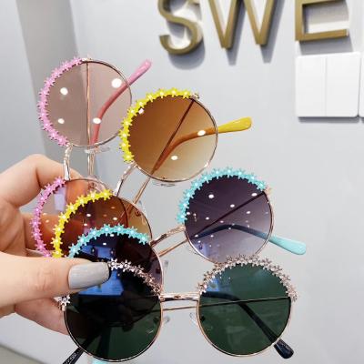 China Fashion Sunglasses GGSY001 Flower Round Shape Eyewear Kids Style Shade Kids Sunglasses 2021 for sale