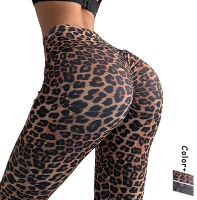 China Breathable Leopard Print Leggings Yoga Pants Leggings With Custom Logo Women High Waisted Gym Leggings For Women 2021 for sale