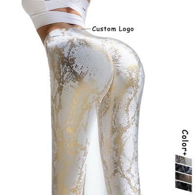 China Breathable Snake Print Workout Yoga Pants Gaiters High Quality Custom Legging Women Squat Proof Gaiters Summer Workout Clothing 2021 for sale