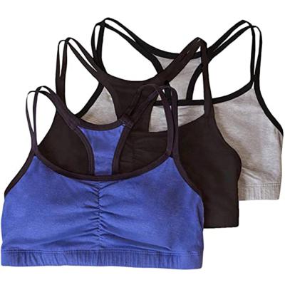 China Wholesale Apparel Women's Workout Wear Gym Spaghetti Strap Breathable Cotton Push Up Bra Gym Vest Fitness Sports Bra For Women for sale