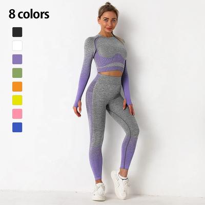 China Gym Activewear Workout Sports Bra Breathable High Waist Gaiters Seamless Tie Dye Yoga Set 2/3/5PCS Gym Activewear for sale