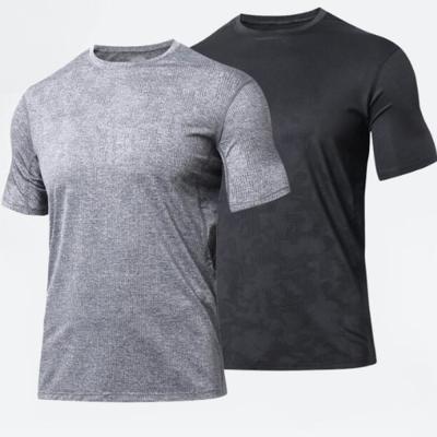 China Wholesale QUICK DRY Men Workout Clothes T-shirt Mesh Running Summer Sports Quick Dry Tops 2021 Fitness Shorts Sleeve Gym for sale