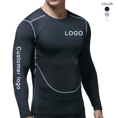 China QUICK DRY Custom Mens Workout Wear Sports Running Workout Breathable Tight Absorbent Top Sweat Full Cover For Man for sale