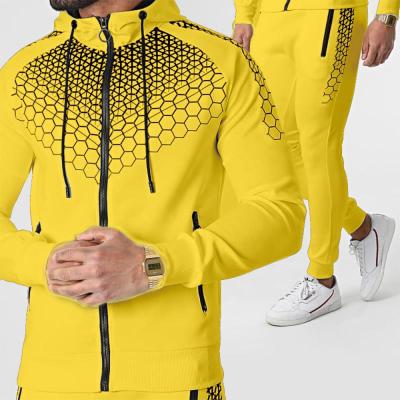 China Wholesale Breathable Zipper Hoodie Sports Activewear Gym Wear Set Custom Active Workout Prints Men Jogger Set for sale