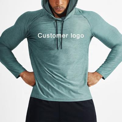 China Wholesale QUICK DRY Mens Gym Hoodies Sports Wear Slim Fit Sleeve Workout Gym Tops And Long Sweatshirts Hoodies for sale