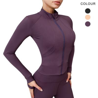 China QUICK DRY Women Jackets And Coats 2021 Long Sleeve Sport Clothes Quick Dry Yoga Activewear Fitness Coats Workout Custom Jackets for sale