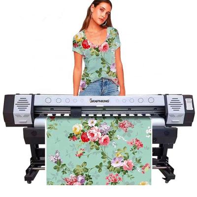 China GraphKing 6ft XP600 DX5 Indoor Outdoor Single Dual Print Head Thermal T-shirt Sublimation Printer Advertising Transfer Paper Cloth for sale