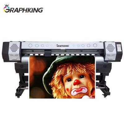 China Garment shops Graphking 1.6m 5ft 1440dpi XP600 print head canvas tarpaulin printing machine eco solvent printer for sale