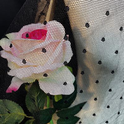 China Stain Resistant Black Small Soft Polka Dot Tulle Mesh Fabric Embroidery Fabric Garment For Dresses #130 for sale