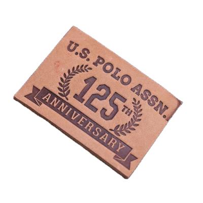 China Garment Washable Wholesale Leather Label Leather Name Tag for sale