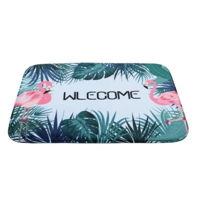 China Non-slip INS Style Printed Crystal Flannel Velvet Living Room Bedroom Kitchen Bath Mat for sale