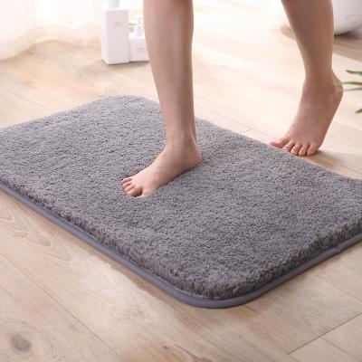 China Factory Direct Sales Washable Solid Color Plush Bedroom Bathroom Floor Thickened Absorbent Mat for sale