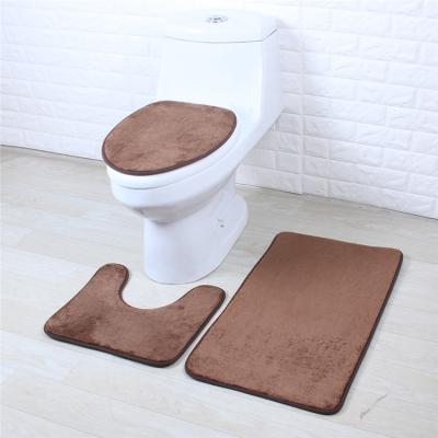 China Sustainable Three Piece Toilet Set Bath Mats Fashion Custom Bathroom Covers for sale