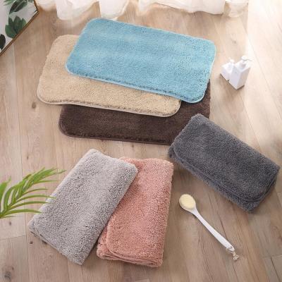 China Washable Hot Selling Amazon Plush Solid Color Bedroom Bathroom Absorbent Mat for sale