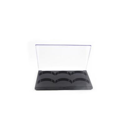 China Wholesale Recyclable Custom Rectangular Cosmetic Packaging Empty Eyeshadow Business 6 Colors Eyeshadow Plastic Palette With Mirror for sale