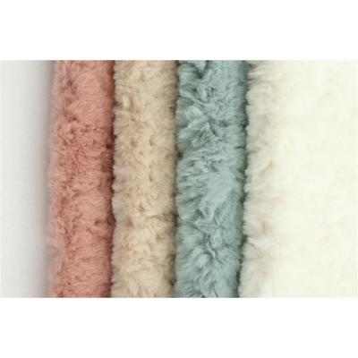 China High Quality Polyester Faux Fur Rabbit Hair Brush Flower Soft Dyeing Multicolor Clothing Toy Fabric Wholesale for sale