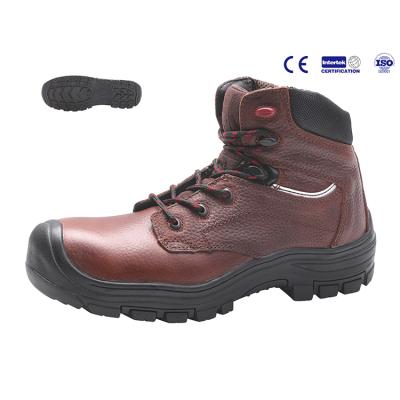 China Men's Steel Toe Safety Shoes Breathable Lightweight Steel Toe Fashion Action Embossed Leather for sale